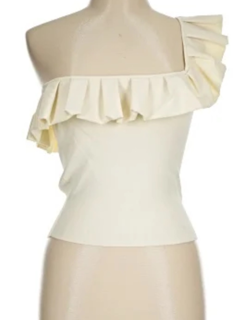 Zara Cream One-Shoulder Ruffle Top